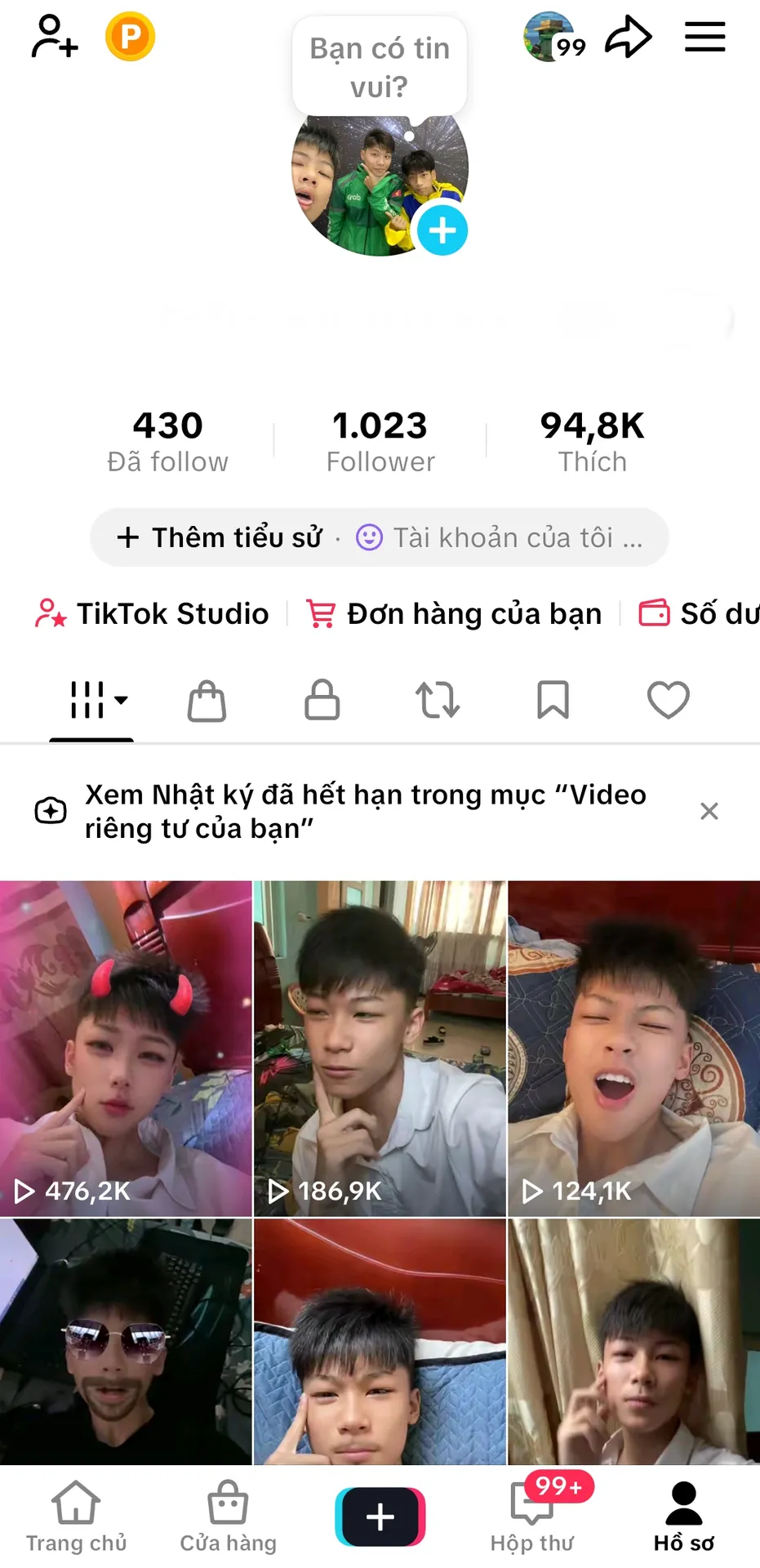 Kênh Cá Nhân Nam 1
